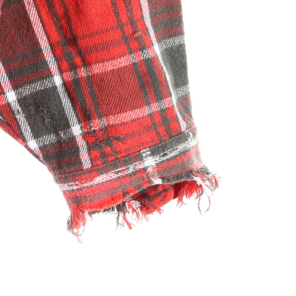 SAINT MICHAEL(セントマイケル) 24AW フランセルチェック 長袖シャツ レッド SM-YS1-0000-025