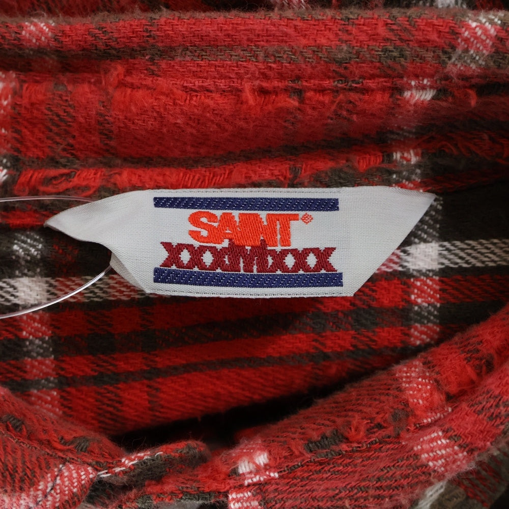 SAINT MICHAEL(セントマイケル) 24AW フランセルチェック 長袖シャツ レッド SM-YS1-0000-025