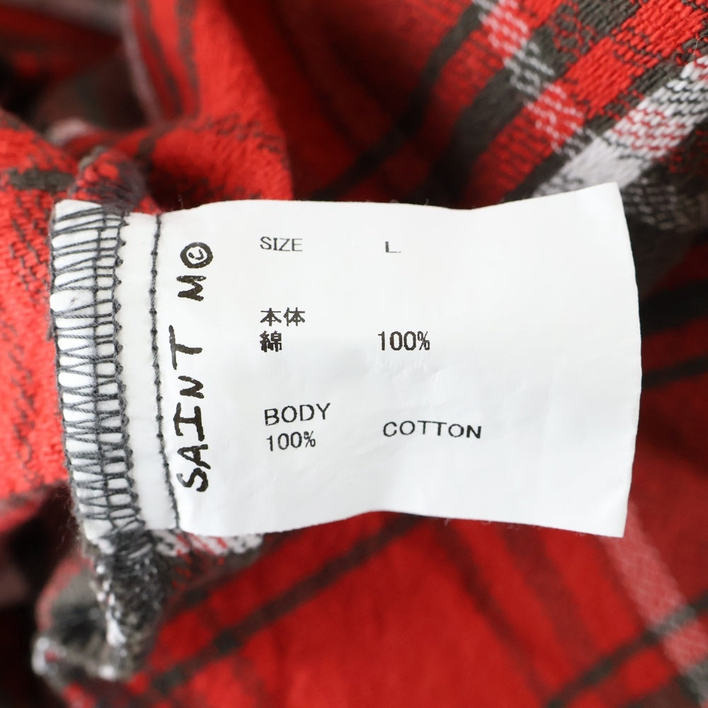 SAINT MICHAEL(セントマイケル) 24AW フランセルチェック 長袖シャツ レッド SM-YS1-0000-025