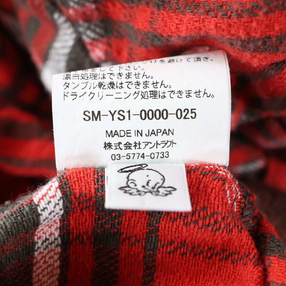 SAINT MICHAEL(セントマイケル) 24AW フランセルチェック 長袖シャツ レッド SM-YS1-0000-025