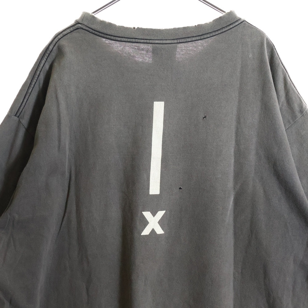 SAINT MICHAEL(セントマイケル) 22SS SAINT ROOM DAMAGED TEE セイント ルーム ダメージド クルーネック 半袖カットソー Tシャツ グレー SM-A22-0000-056