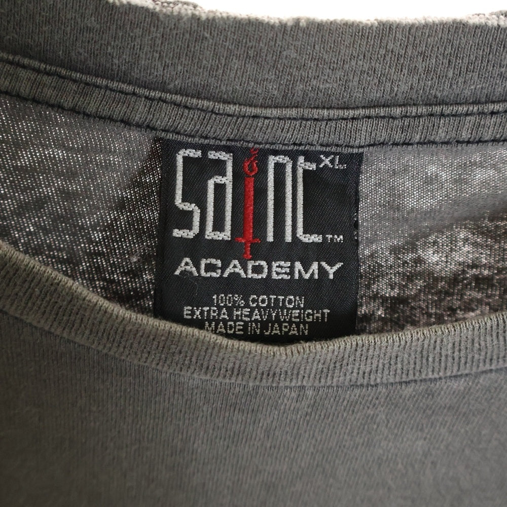 SAINT MICHAEL(セントマイケル) 22SS SAINT ROOM DAMAGED TEE セイント ルーム ダメージド クルーネック 半袖カットソー Tシャツ グレー SM-A22-0000-056