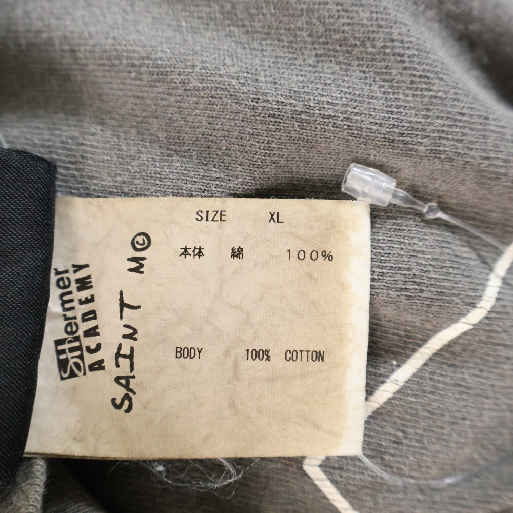 SAINT MICHAEL(セントマイケル) 22SS SAINT ROOM DAMAGED TEE セイント ルーム ダメージド クルーネック 半袖カットソー Tシャツ グレー SM-A22-0000-056