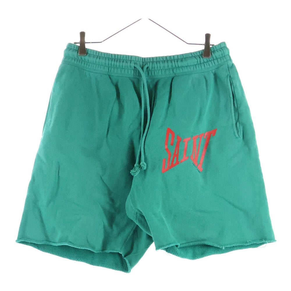 SAINT MICHAEL(セントマイケル) 22SS LOGO SWEATSHORTS ロゴ スウェットショーツ グリーン LOGO SWEATSHORTS