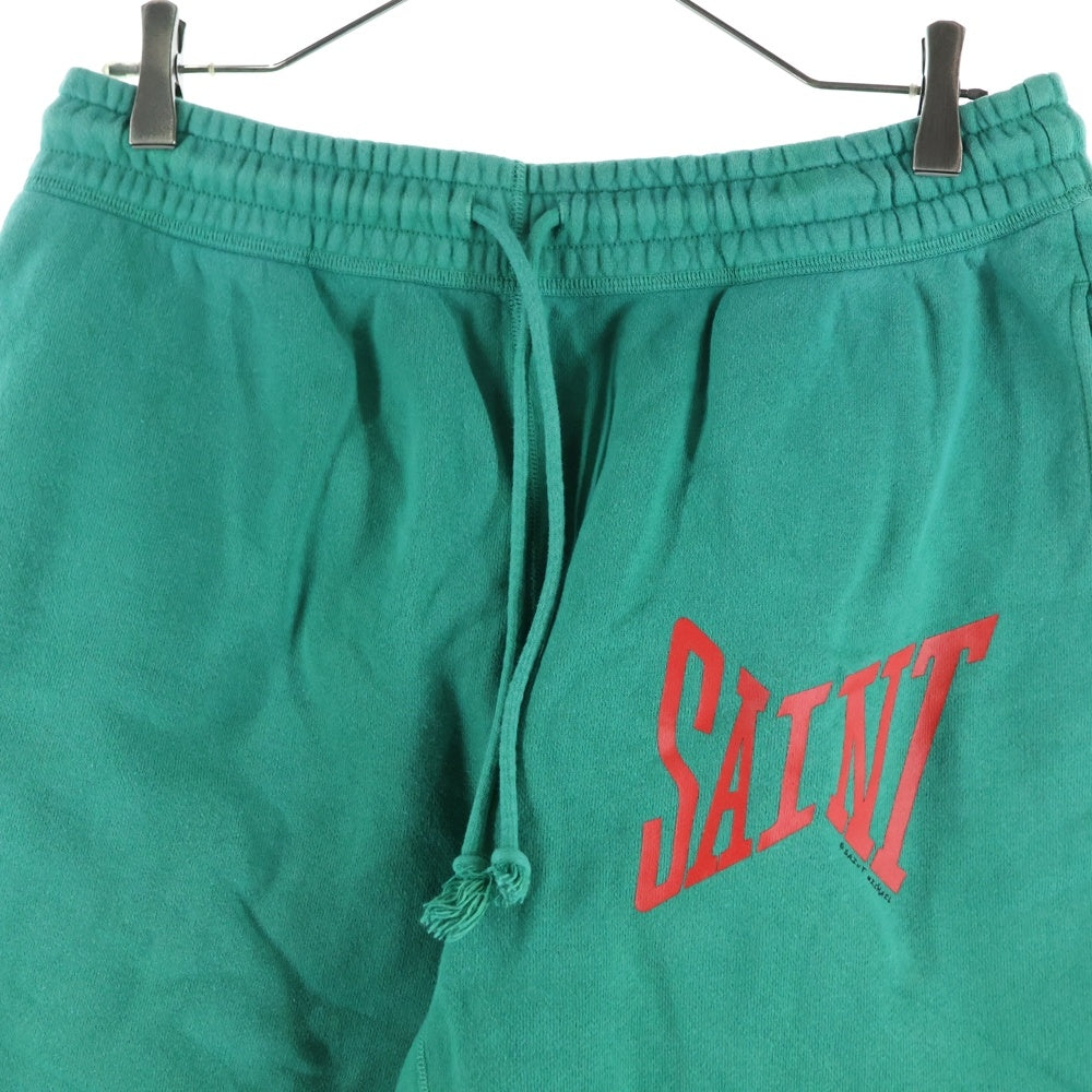 SAINT MICHAEL(セントマイケル) 22SS LOGO SWEATSHORTS ロゴ スウェットショーツ グリーン LOGO SWEATSHORTS