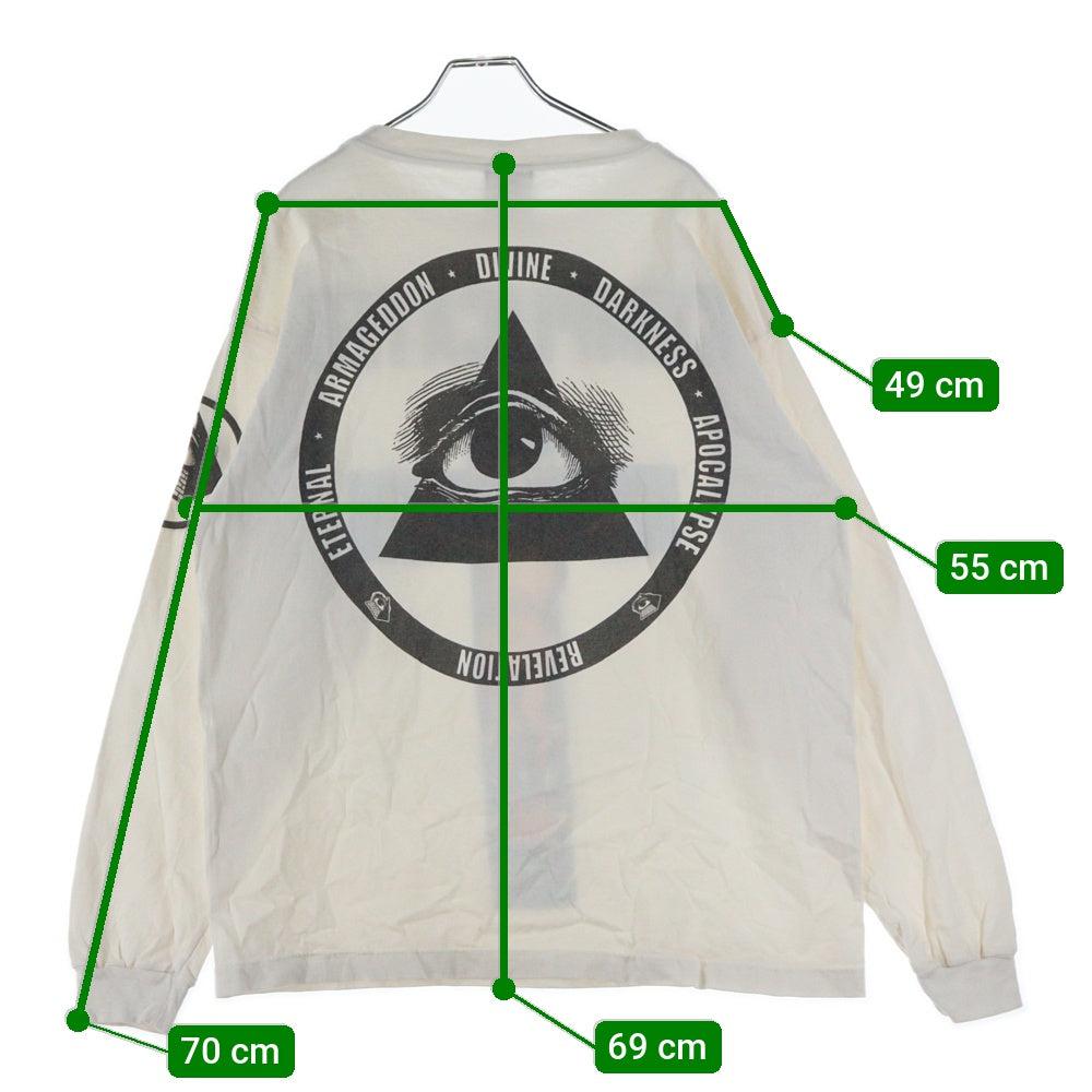 SAINT MICHAEL(セントマイケル) 23AW×河村康輔 COMPLICATED PRINT S/S TEE フロントプリント 長袖カットソー Tシャツ ホワイト SM-A23-0000-C19