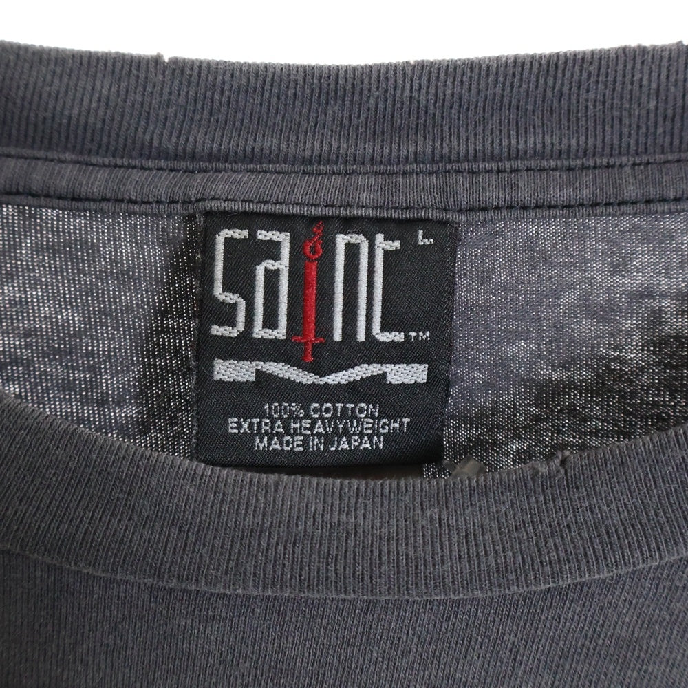 SAINT MICHAEL(セントマイケル) 23AW SURVIVE L/S TEE サバイブ クルーネック 長袖カットソー Tシャツ グレー SM-A23-0000-006