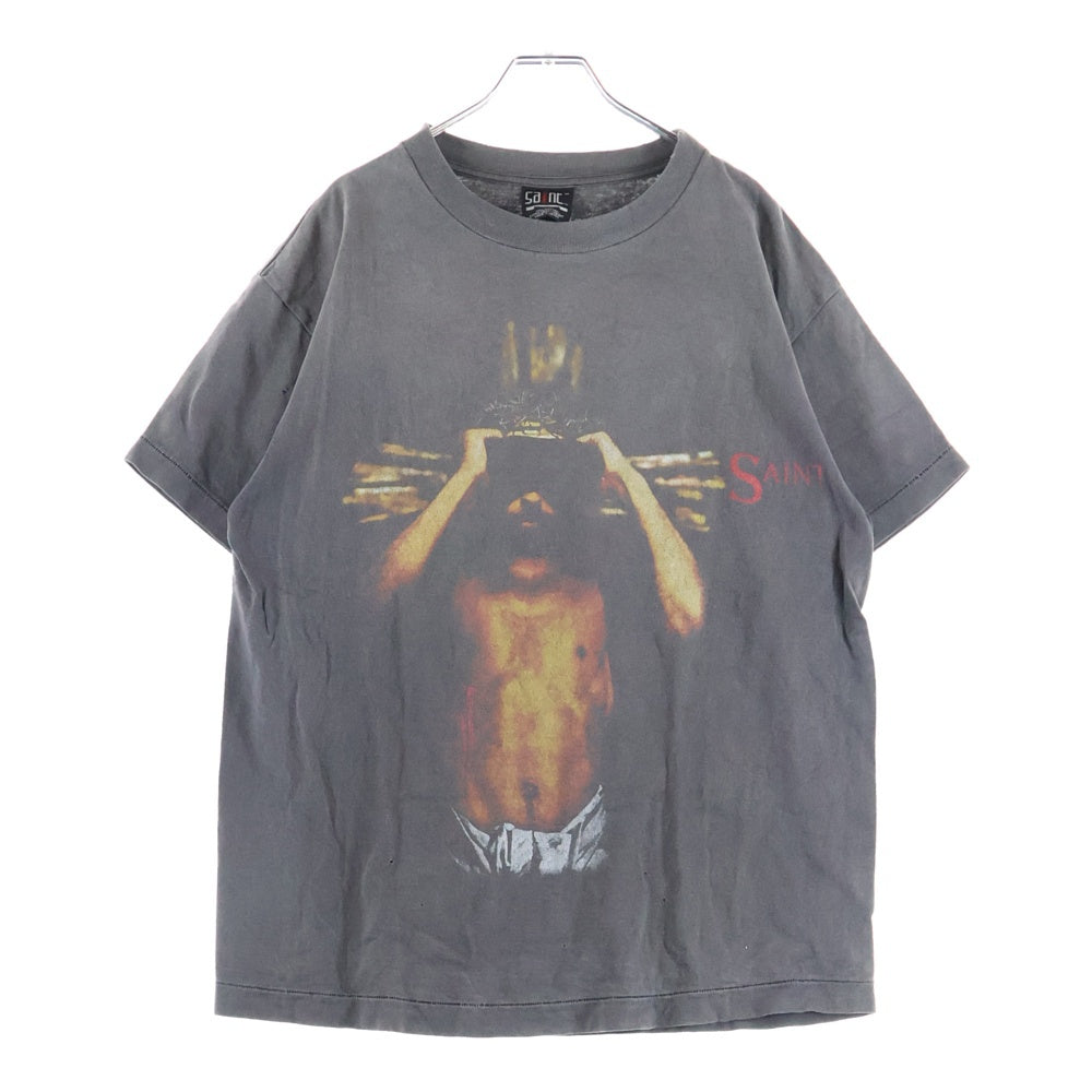 SAINT MICHAEL(セントマイケル) 23SS WE LIVE HELL TEE ウィ ライブ ヘル クルーネック 半袖カットソー Tシャツ グレー SM-S23-0000-009