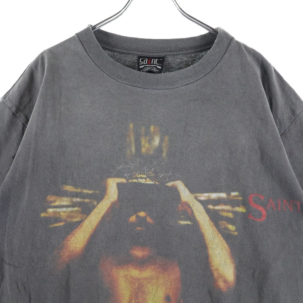 SAINT MICHAEL(セントマイケル) 23SS WE LIVE HELL TEE ウィ ライブ ヘル クルーネック 半袖カットソー Tシャツ グレー SM-S23-0000-009
