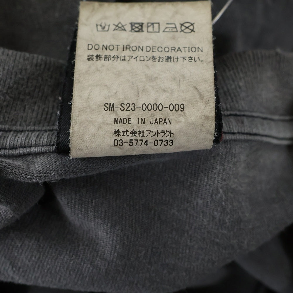 SAINT MICHAEL(セントマイケル) 23SS WE LIVE HELL TEE ウィ ライブ ヘル クルーネック 半袖カットソー Tシャツ グレー SM-S23-0000-009