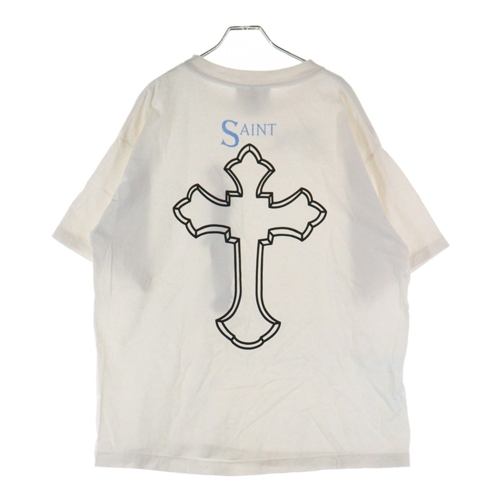 SAINT MICHAEL(セントマイケル) 25SS 2PAC TEE ツーパック フォトプリント ヴィンテージ加工 クルーネック 半袖カットソー Tシャツ ホワイト SM-HR8-0000-C15
