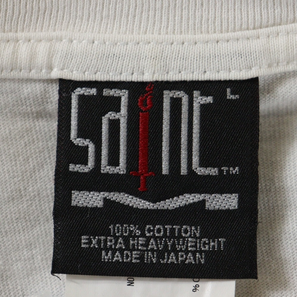 SAINT MICHAEL(セントマイケル) 23AW×河村康輔 COMPLICATED PRINT S/S TEE フロントプリント 半袖Tシャツ カットソー ホワイト SM-A23-0000-C18