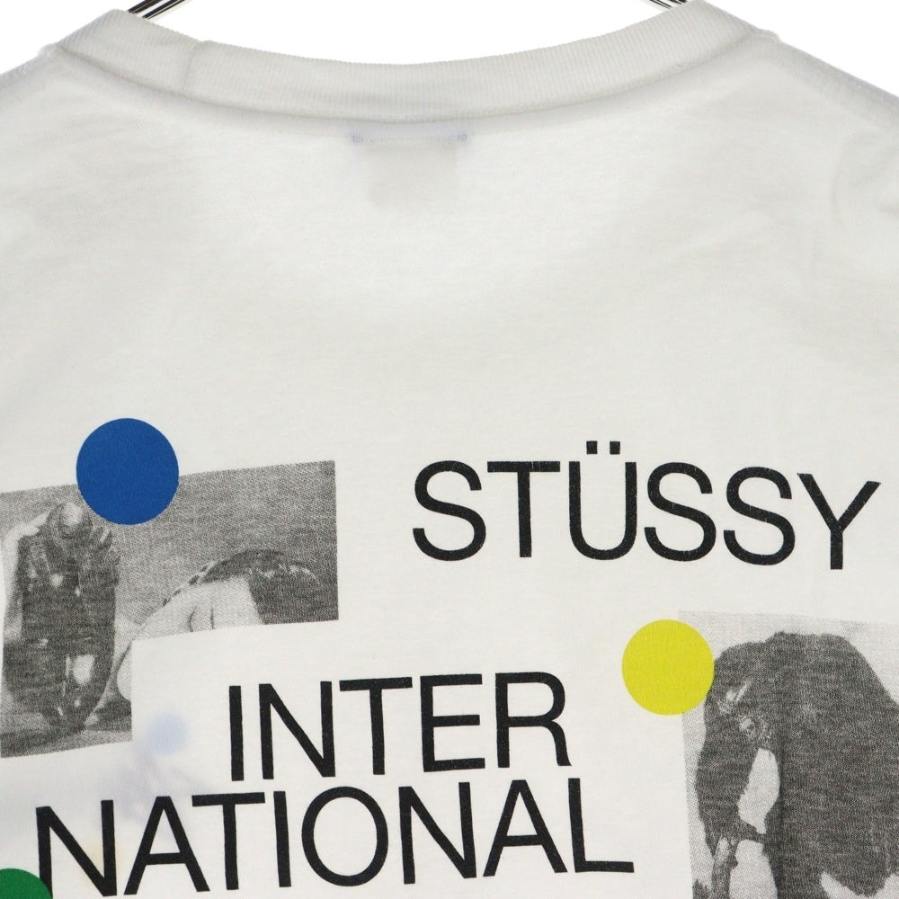 STUSSY(ステューシー) DOT COLLEGE PIG.DYED L/S TEE ドット カレッジ ピグメント クルーネック 長袖カットソー Tシャツ ホワイト