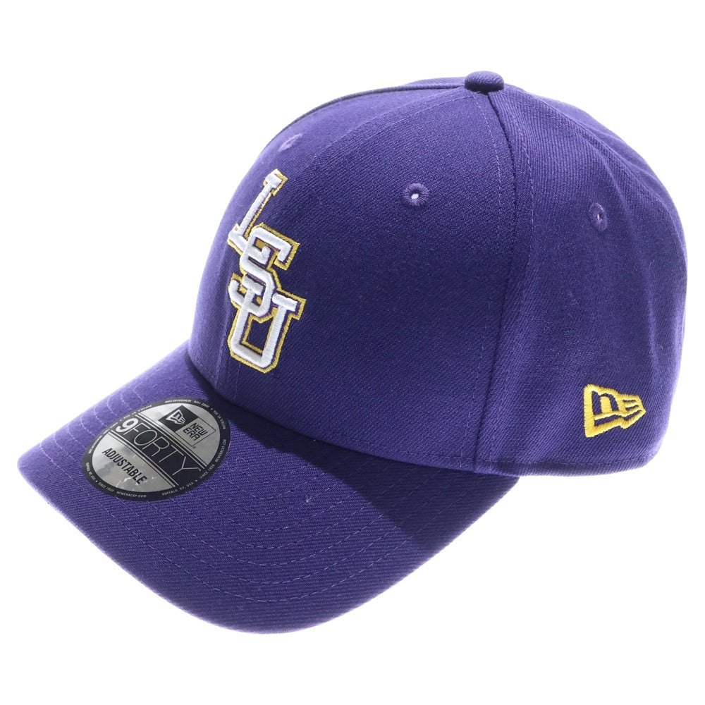 NEW ERA(ニューエラ) 9FORTY LSU Tigers ロゴ刺繍ベルクロ付きベースボールキャップ パープル