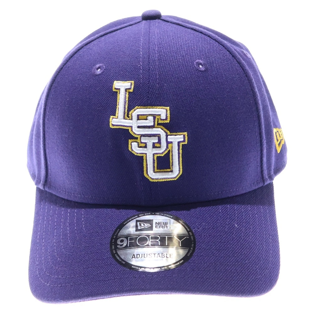 NEW ERA(ニューエラ) 9FORTY LSU Tigers ロゴ刺繍ベルクロ付きベースボールキャップ パープル