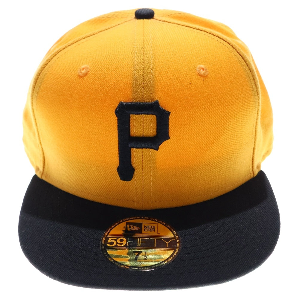 NEW ERA(ニューエラ) 59FIFTY Pittsburgh Pirates ピッツバーグ・パイレーツロゴ刺繍 ベースボールキャップ イエロー/ブラック