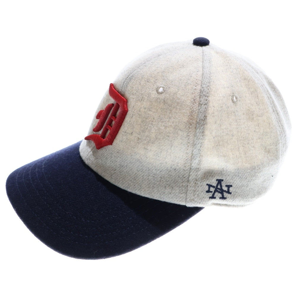 NO BRAND(ノーブランド) AMERICAN NEEDLE Detroit Wolverines デトロイト・ウルバリンズ ロゴ刺繍ベースボールキャップ グレー