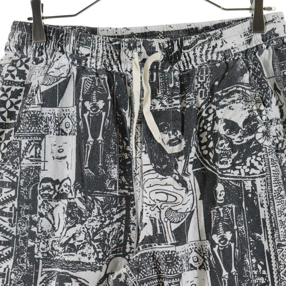 FUCKING AWESOME(ファッキンオーサム) 総柄コットンパンツ ブラック/ホワイト