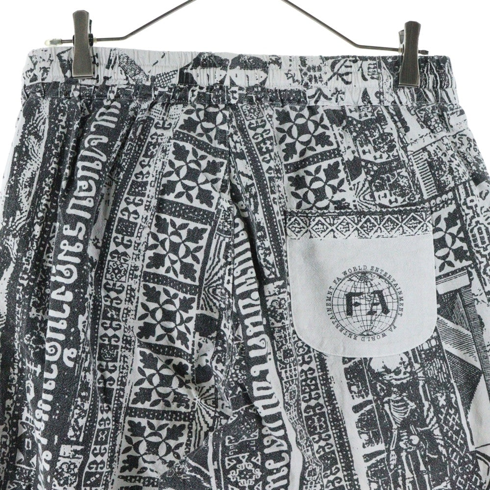 FUCKING AWESOME(ファッキンオーサム) 総柄コットンパンツ ブラック/ホワイト