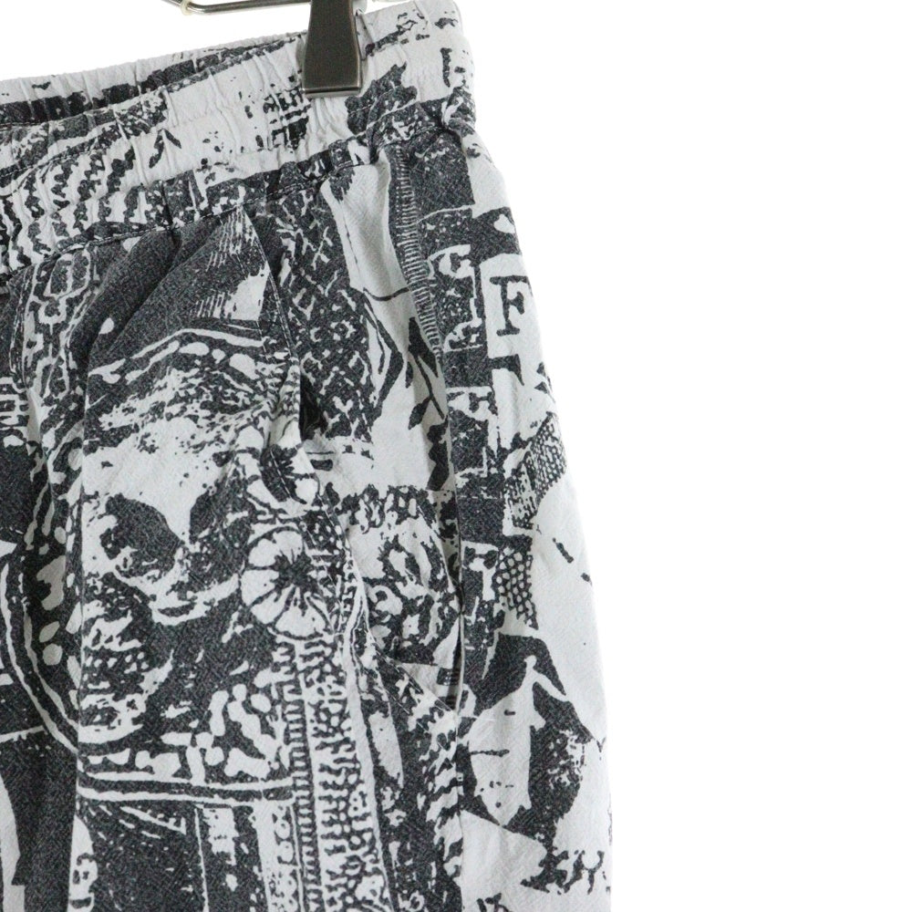 FUCKING AWESOME(ファッキンオーサム) 総柄コットンパンツ ブラック/ホワイト