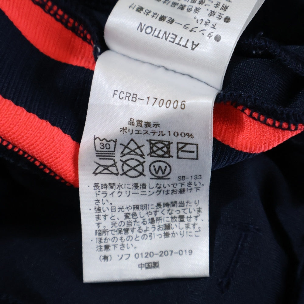F.C.R.B./F.C.Real Bristol/FCRB(エフシーアールビー/エフシーレアルブリストル) PDK SHORTS ロゴパッチ付きサイドライントラックハーフパンツ ネイビー/レッド FCRB-170006