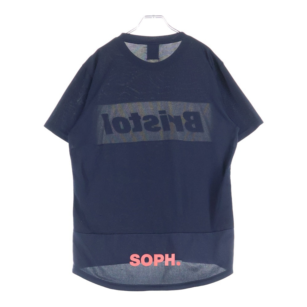 F.C.R.B./F.C.Real Bristol/FCRB(エフシーアールビー/エフシーレアルブリストル) TRAINING BIG TEE トレーニングビッグT ロゴプリント素材切替 クルーネック半袖Tシャツカットソー ネイビー