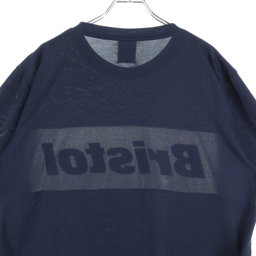 F.C.R.B./F.C.Real Bristol/FCRB(エフシーアールビー/エフシーレアルブリストル) TRAINING BIG TEE トレーニングビッグT ロゴプリント素材切替 クルーネック半袖Tシャツカットソー ネイビー