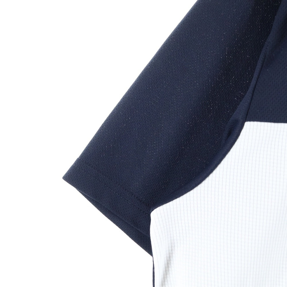 F.C.R.B./F.C.Real Bristol/FCRB(エフシーアールビー/エフシーレアルブリストル) TRAINING BIG TEE トレーニングビッグT ロゴプリント素材切替 クルーネック半袖Tシャツカットソー ネイビー