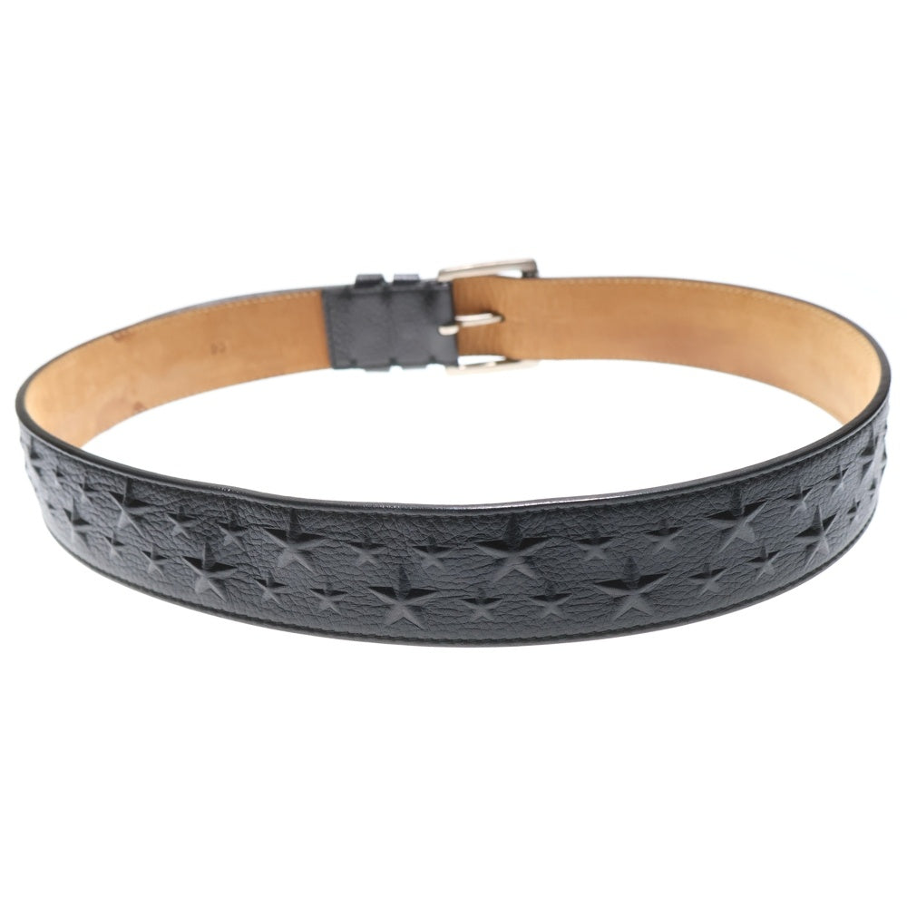 JIMMY CHOO(ジミーチュウ) スターエンボス レザーベルト ブラック