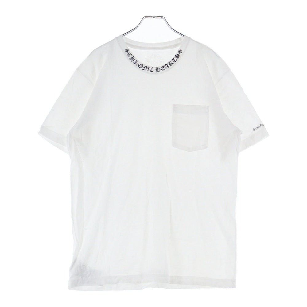 CHROME HEARTS(クロムハーツ) NECK LOGO S/S TEE ネックロゴプリント 半袖Tシャツ カットソー ホワイト