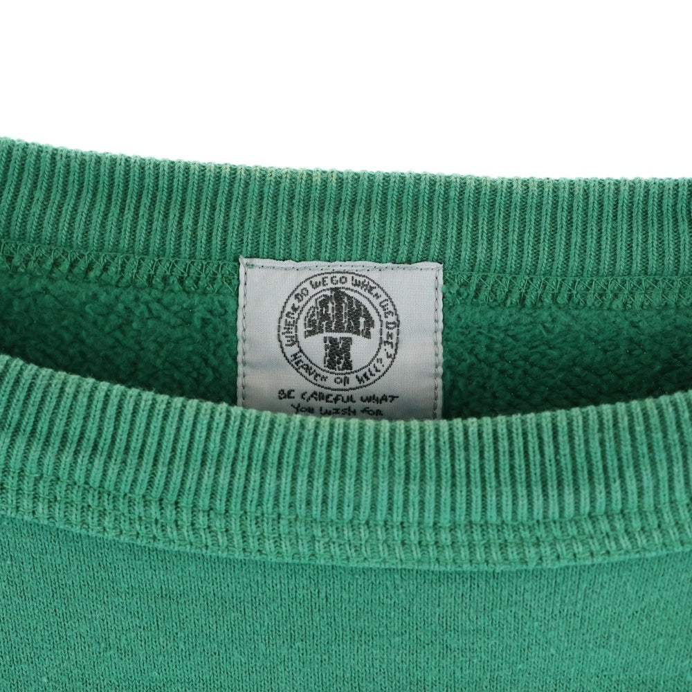 SAINT MICHAEL(セントマイケル) 22SS×Denim Tears SWEAT SHIRT ON THE MLK ×デニムティアーズ オンザミルク 長袖スウェット トレーナー ヴィンテージ加工 グリーン CTN SM-S22-0000-088