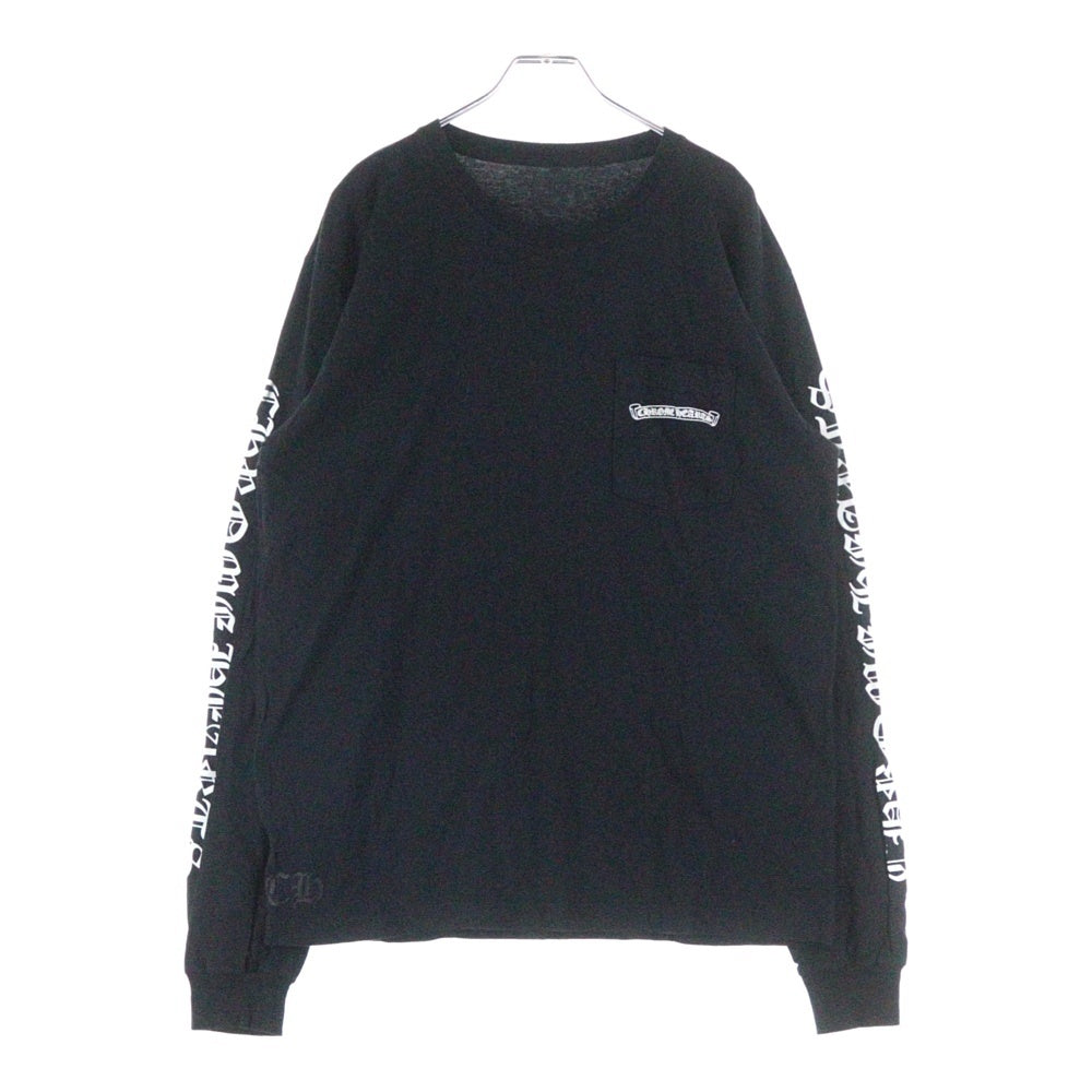 CHROME HEARTS(クロムハーツ) CH SCROLL LABEL FUCKYOU L/S /1 スクロールラベル ファックユー アームプリント クルーネック長袖Tシャツカットソー ブラック