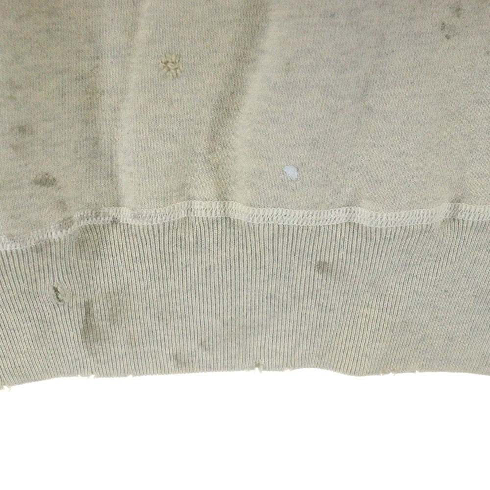 SAINT MICHAEL(セントマイケル) 23AW ARS CREW SWEAT MR ARIES アリーズ ダメージ加工クルーネック長袖スウェットトレーナー アイボリー SM-A23-0000-C02