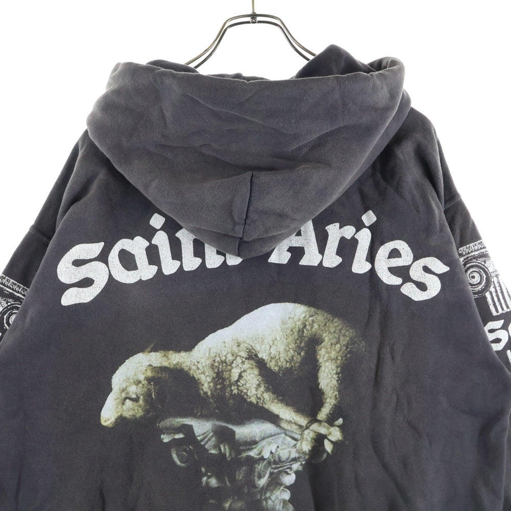 SAINT MICHAEL(セントマイケル) 23AW ×ARIES ARS HOODIE ST ARIES アリーズ プルオーバースウェットパーカー フーディー グレー SM-A23-0000-C03