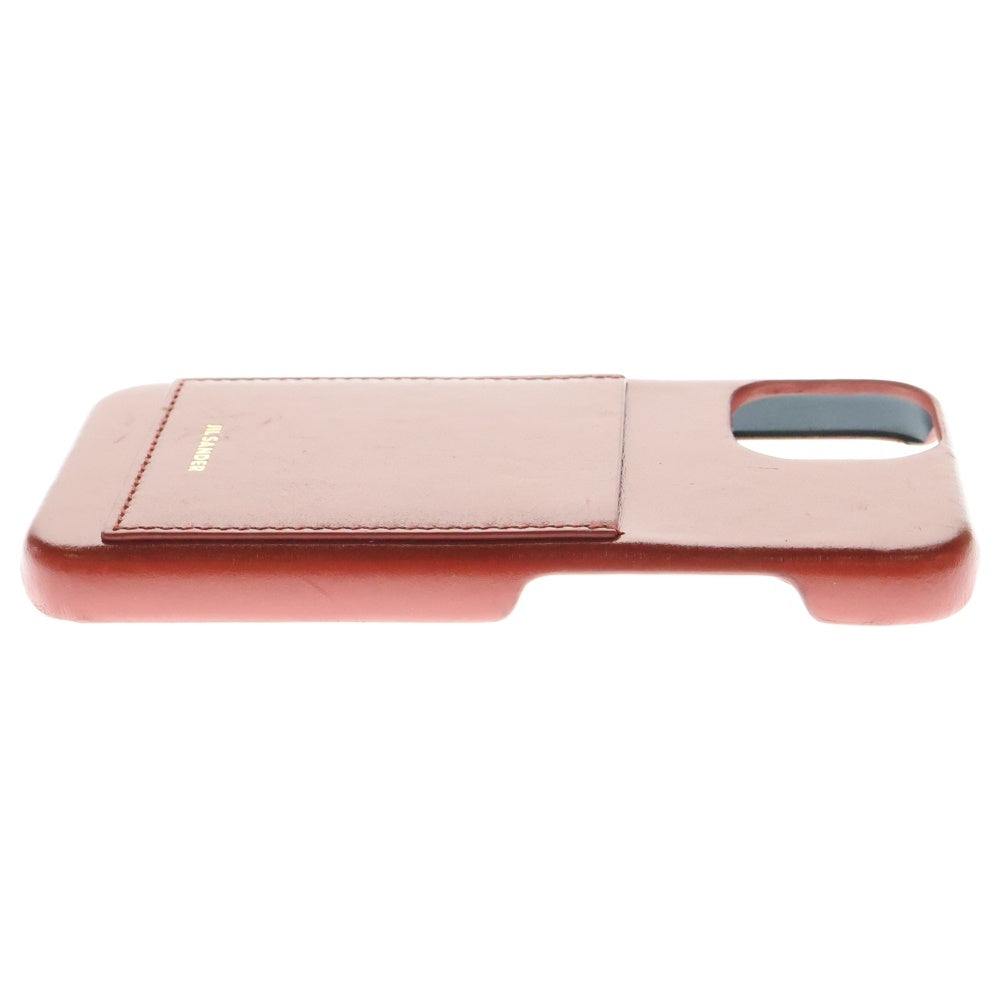 JIL SANDER(ジルサンダー) iPhone15用 カードケース付きレザースマホケース レッド J07VL0022 P6612
