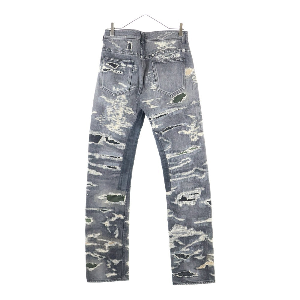 GIVENCHY(ジバンシィ) VINTAGE DISTRESS MOLESKIN JEANS デストロイ加工モールスキンデニムパンツ ブラック BM50VH5Y1B