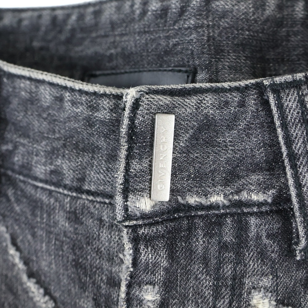 GIVENCHY(ジバンシィ) VINTAGE DISTRESS MOLESKIN JEANS デストロイ加工モールスキンデニムパンツ ブラック BM50VH5Y1B