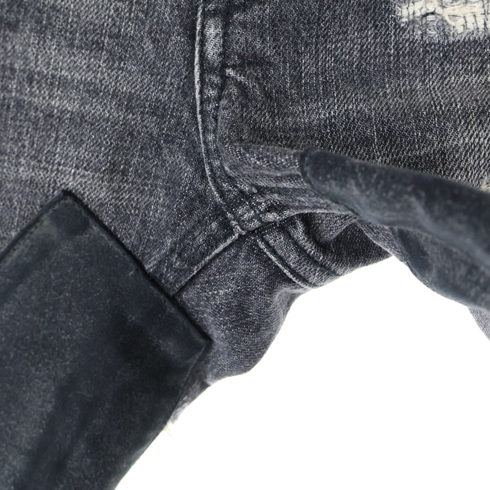 GIVENCHY(ジバンシィ) VINTAGE DISTRESS MOLESKIN JEANS デストロイ加工モールスキンデニムパンツ ブラック BM50VH5Y1B