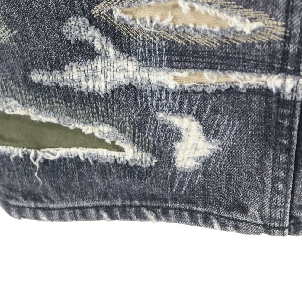 GIVENCHY(ジバンシィ) VINTAGE DISTRESS MOLESKIN JEANS デストロイ加工モールスキンデニムパンツ ブラック BM50VH5Y1B