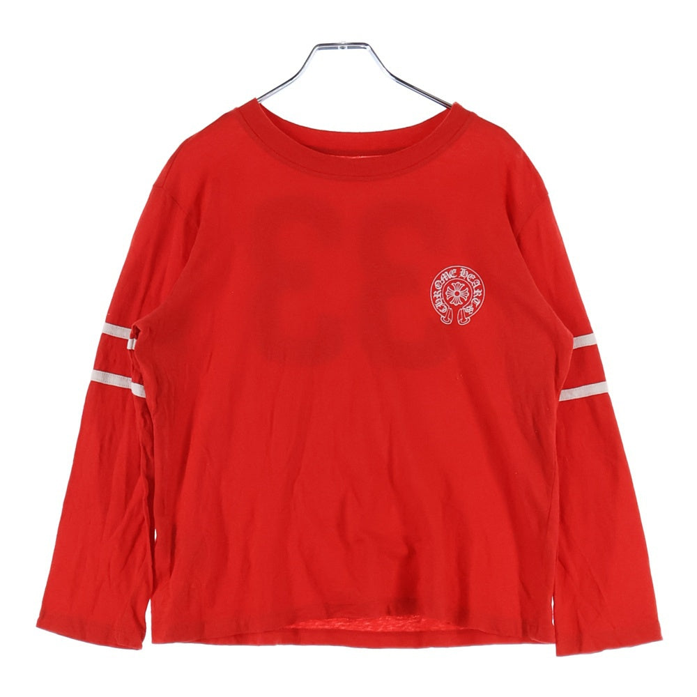 CHROME HEARTS(クロムハーツ) Roller Skates 33 Horseshoe Long Sleeve L/S Tee ホースシュープリントクルーネック長袖Tシャツカットソー レディース レッド