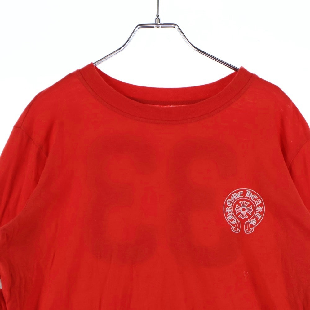 CHROME HEARTS(クロムハーツ) Roller Skates 33 Horseshoe Long Sleeve L/S Tee ホースシュープリントクルーネック長袖Tシャツカットソー レディース レッド
