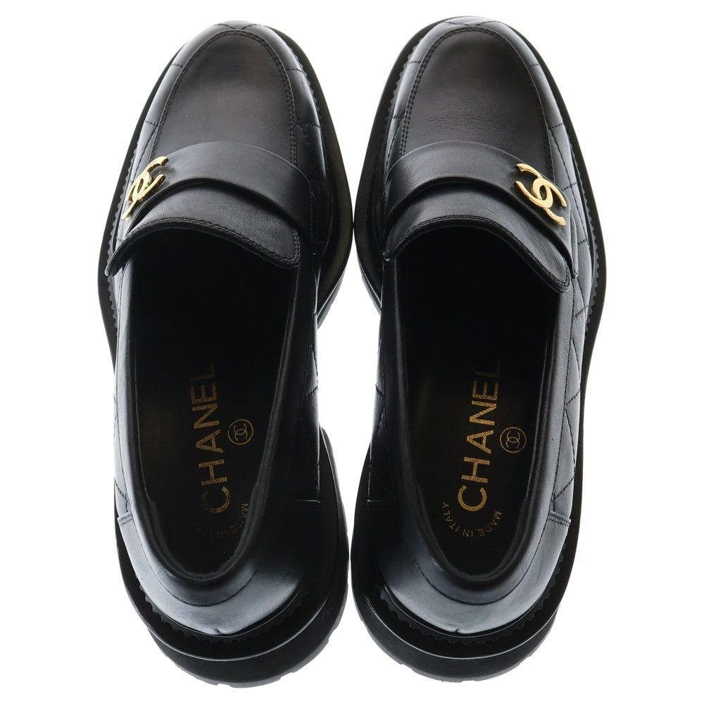 CHANEL(シャネル) マトラッセ ココマーク レザー ローファー レディース ブラック G45074