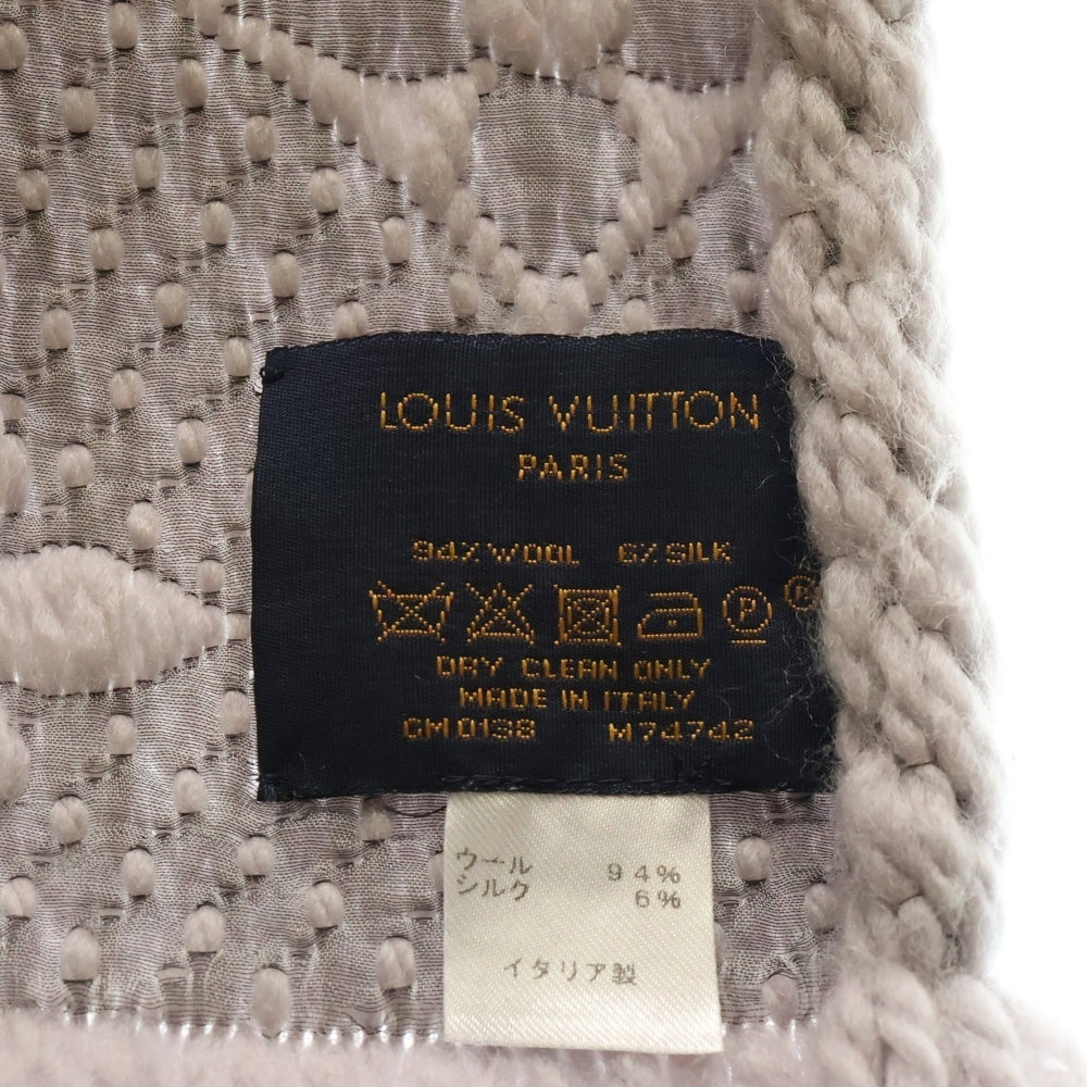 LOUIS VUITTON(ルイヴィトン) エシャルプ ロゴマニア グリペルル ウール マフラー ストール パープル レディース M74742