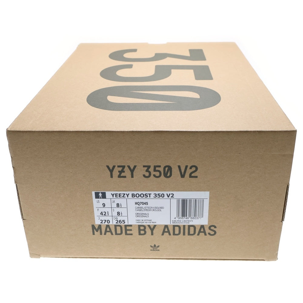 adidas(アディダス) YEEZY BOOST 350 V2 Carbon Beluga イージーブースト カーボンベルーガ ローカットスニーカー グレー/オレンジ US9/27cm HQ7045