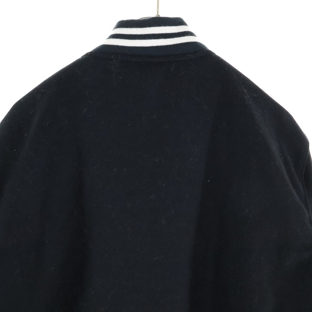 NIKE(ナイキ) 胸ロゴ刺繍 ウール混バーシティージャケット ブラック HQ3277-010
