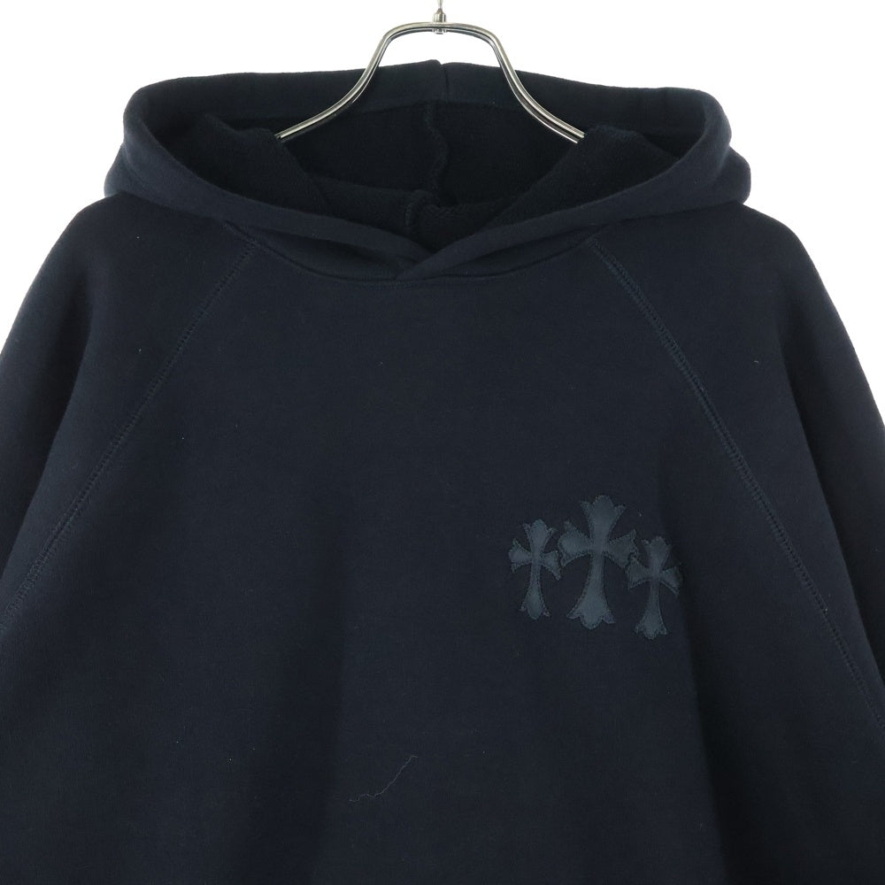 CHROME HEARTS(クロムハーツ) Y NOT トリプルクロス バックCH 刺繍ロゴ プルオーバーパーカー ブラック