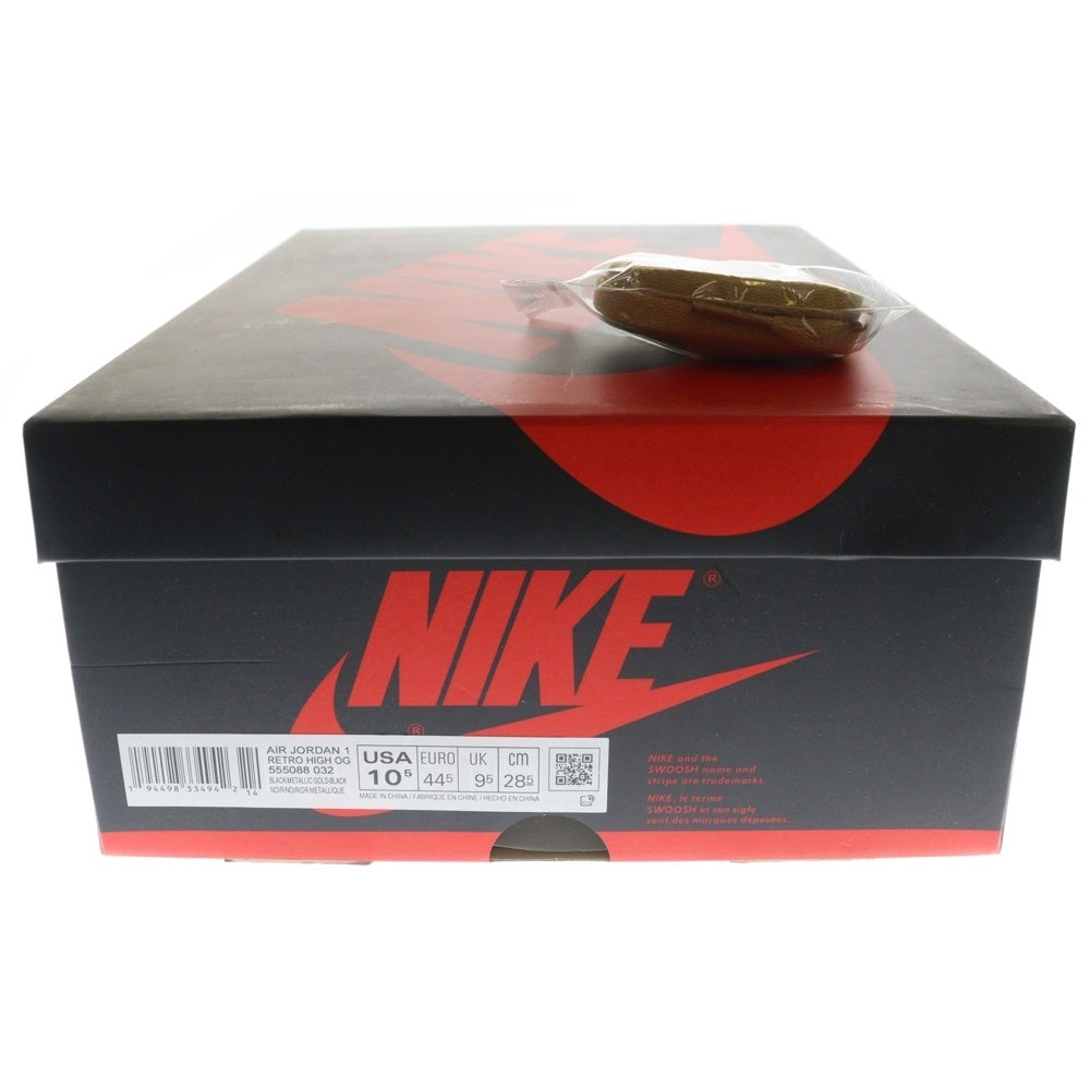 NIKE(ナイキ) AIR JORDAN 1 HIGH OG METALIC GOLD エアジョーダン1 メタリック ゴールド ハイカットスニーカー ブラック/ゴールド US10.5/28.5cm 555088-032