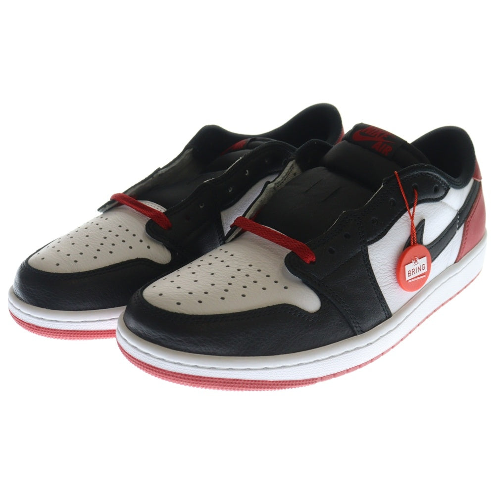 NIKE(ナイキ) AIR JORDAN 1 RETRO LOW OG BLACK TOE エアジョーダン1 ブラックトゥ レースアップ ローカットスニーカー ホワイト/ブラック/レッド US10.5/28.5cm CZ0790-106
