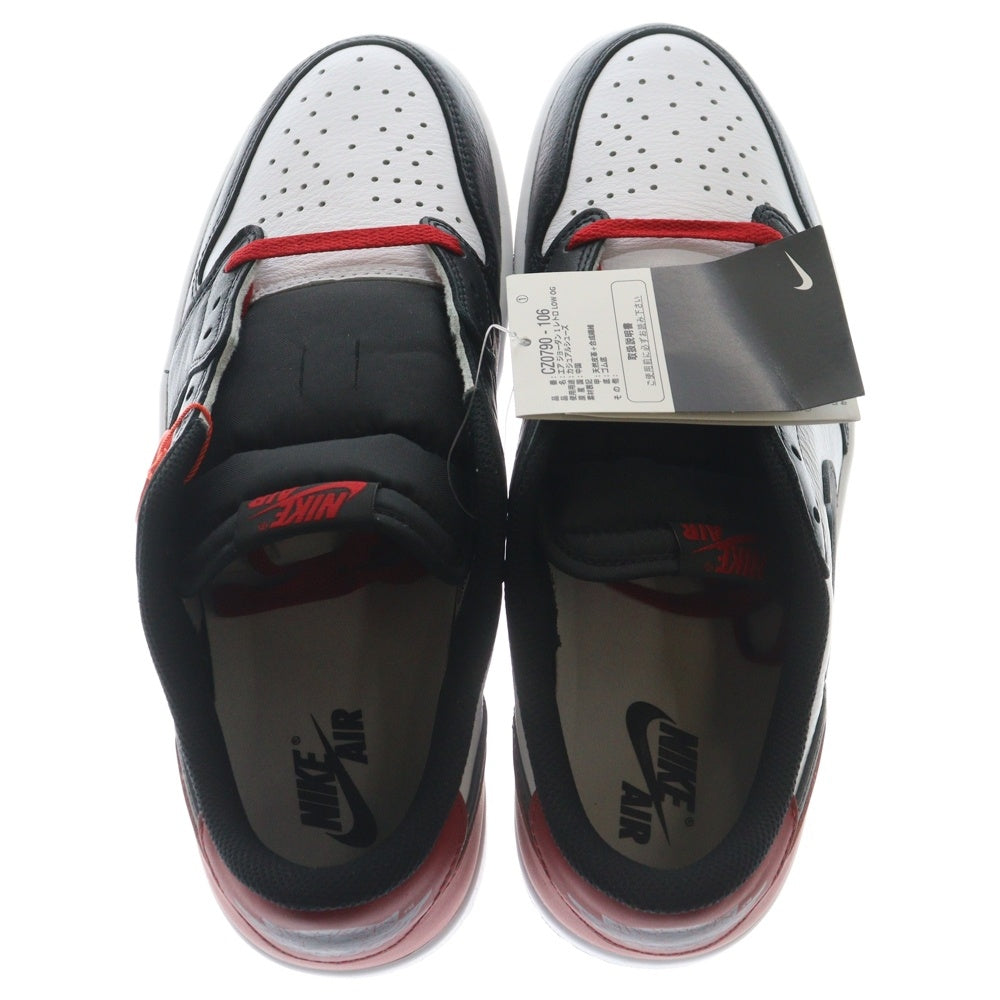 NIKE(ナイキ) AIR JORDAN 1 RETRO LOW OG BLACK TOE エアジョーダン1 ブラックトゥ レースアップ ローカットスニーカー ホワイト/ブラック/レッド US10.5/28.5cm CZ0790-106