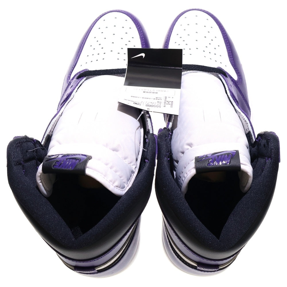 NIKE(ナイキ) AIR JORDAN 1 RETRO HIGH OG COURT PURPLE エアジョーダン1 コートパープル ハイカットスニーカー ホワイト/パープル US10.5/28.5cm 555088-500